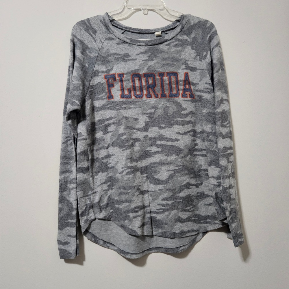 Tailgate Florida Gators Camo Long Sleeve Shirt Womens Medium Grey Camouflage Top